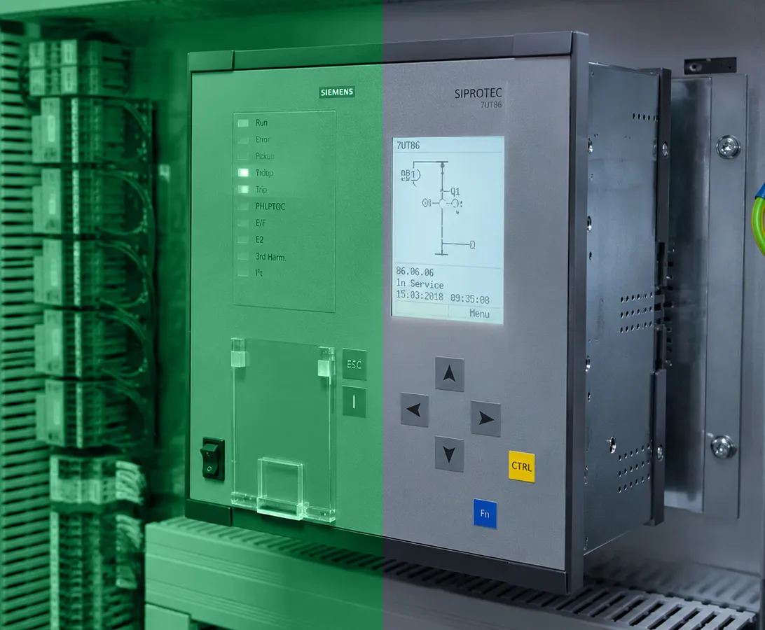 Siemens SIPROTEC Schutzger&auml;t in Mittelspannungsschaltanlage