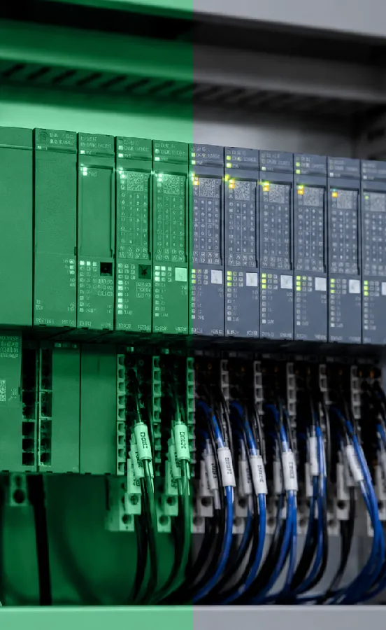 SIMATIC ET200SP F-I/O fehlersichere Baugruppen auf Hutschiene montiert