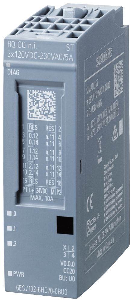 ET 200SP, RQ COni 3x120VDC.230VAC/5A ST - 6ES7132-6HC70-0BU0