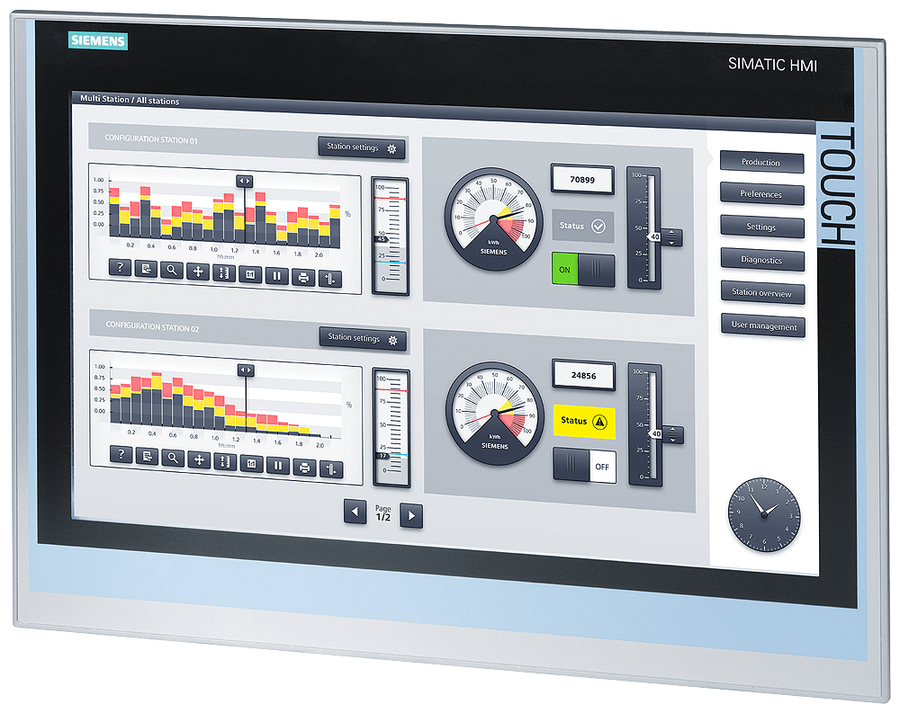 SIMATIC HMI TP1900 Comfort - 6AV2124-0UC02-0AX1
